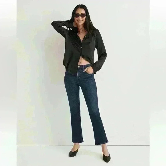 Madewell Tall Kick Out Crop Jeans Colleton Wash Size 27T - Picture 1 of 12